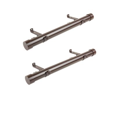 1.5 inch curtain rod 12-20 inch (Set of 2) - Cocoa