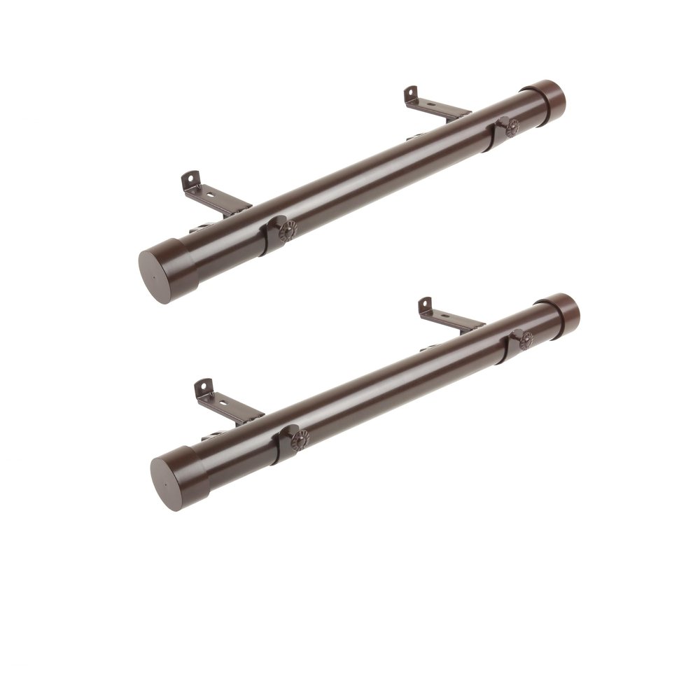 1.5 inch curtain rod 12-20 inch (Set of 2) - Cocoa
