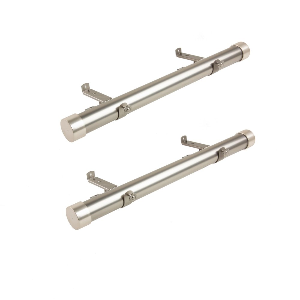 1.5 inch curtain rod 12-20 inch (Set of 2) - Satin Nickel