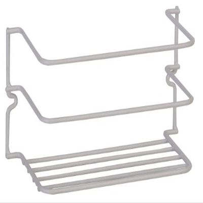 White Vinyl Coated Wire Cabinet Rack