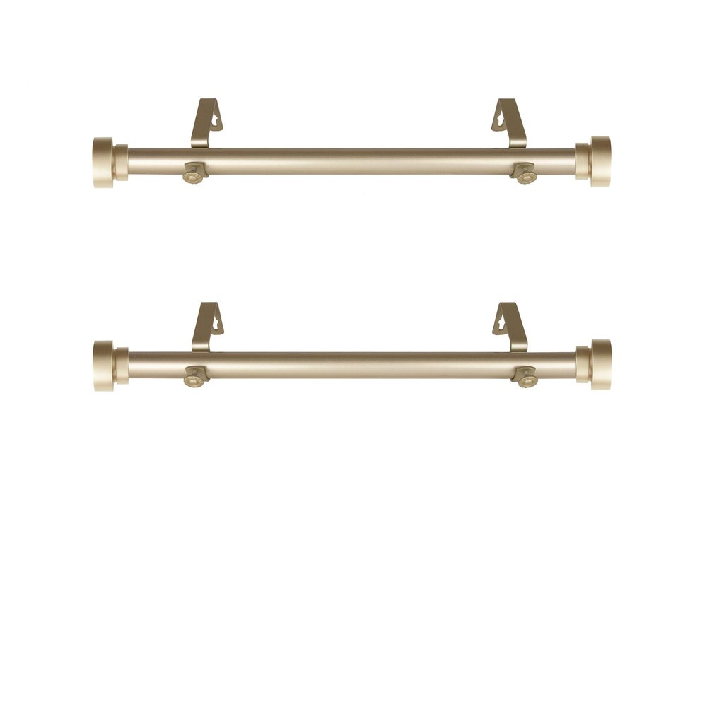 1 inch Side Curtain Rod 12-20 inch (Set of 2) - Gold