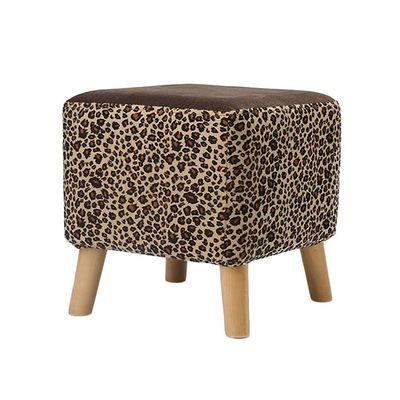 HOMEH Modern Simple Style Wooden Frame Bench Sofa Pouffe Stool Change Shoes Rest Seat for Living Room Hallway Bedroom (Color : Leopard Print)