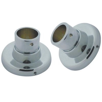 FurnOrama Edenscape Brass Base for Classic Straight or Tension Shower Rod44; Polished Chrome