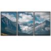 SIGNWIN 3 Piece Framed Canvas Wall Art Mountain Top Landscape Canvas Prints Home Artwork Decoration for Living Room,Bedroom - 16"x24"x3 Panels view 2