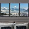 SIGNWIN 3 Piece Framed Canvas Wall Art Snow Mountain Canvas Prints Home Artwork Decoration for Living Room,Bedroom - 16"x24"x3 Panels view 1