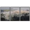 SIGNWIN 3 Piece Framed Canvas Wall Art Woodland Nursery Decor Foggy Mountains Canvas Prints Home Artwork Decoration for Living Room,Bedroom - 16"x24"x3 Panels view 2