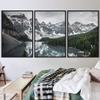 SIGNWIN 3 Piece Framed Canvas Wall Art Winter Lake Canvas Prints Home Artwork Decoration for Living Room,Bedroom - 16"x24"x3 Panels view 1
