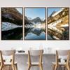 SIGNWIN 3 Piece Framed Canvas Wall Art Winter Lake Canvas Prints Home Artwork Decoration for Living Room,Bedroom - 16"x24"x3 Panels view 1