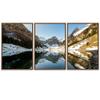 SIGNWIN 3 Piece Framed Canvas Wall Art Winter Lake Canvas Prints Home Artwork Decoration for Living Room,Bedroom - 16"x24"x3 Panels view 2