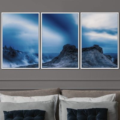 SIGNWIN 3 Piece Framed Canvas Wall Art Starry Sky Canvas Prints Home Artwork Decoration for Living Room,Bedroom - 16"x24"x3 Panels