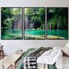 SIGNWIN 3 Piece Framed Canvas Wall Art Forest Waterfalls Canvas Prints Home Artwork Decoration for Living Room,Bedroom - 16"x24"x3 Panels view 1