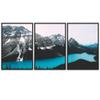 SIGNWIN 3 Piece Framed Canvas Wall Art Winter Lake Canvas Prints Home Artwork Decoration for Living Room,Bedroom - 16"x24"x3 Panels view 2