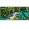 SIGNWIN 3 Piece Framed Canvas Wall Art Forest Waterfalls Canvas Prints Home Artwork Decoration for Living Room,Bedroom - 16"x24"x3 Panels view 2