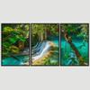 SIGNWIN 3 Piece Framed Canvas Wall Art Forest Waterfalls Canvas Prints Home Artwork Decoration for Living Room,Bedroom - 16"x24"x3 Panels view 3