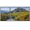 SIGNWIN 3 Piece Framed Canvas Wall Art Valley Rivers Canvas Prints Home Artwork Decoration for Living Room,Bedroom - 16"x24"x3 Panels view 2
