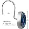 Galaxy Space Planets Shower Curtain Hooks Stainless Steel Decorative Shower Curtain Rings for Bathroom Rust Proof 12 Pack Crystal Glass view 4
