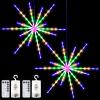 2 Pack 224 LED Hanging Starburst Light, Firework Fairy Starburst String Lights LED Meteor Lights with Remote, 8 Lighting Modes Operated, Starry Light for Garden Party Christmas (Multicolor) view 1