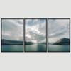 SIGNWIN 3 Piece Framed Canvas Wall Art Lake Landscape Canvas Prints Home Artwork Decoration for Living Room,Bedroom - 16"x24"x3 Panels view 3