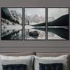 SIGNWIN 3 Piece Framed Canvas Wall Art Winter Lake Canvas Prints Home Artwork Decoration for Living Room,Bedroom - 16"x24"x3 Panels view 1