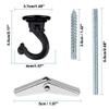bnafes 2 Sets 55mm/2.17" Ceiling Metal Ceiling Hooks, Heavy Duty Swag Ceiling Hooks with Hardware for Hanging Plants/Chandeliers/Wind Chimes/Ornament (Black Color) view 2