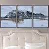 SIGNWIN 3 Piece Framed Canvas Wall Art Winter Lake Canvas Prints Home Artwork Decoration for Living Room,Bedroom - 16"x24"x3 Panels view 1
