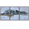 SIGNWIN 3 Piece Framed Canvas Wall Art Winter Lake Canvas Prints Home Artwork Decoration for Living Room,Bedroom - 16"x24"x3 Panels view 2