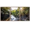 SIGNWIN 3 Piece Framed Canvas Wall Art Forest Waterfalls Canvas Prints Home Artwork Decoration for Living Room,Bedroom - 16"x24"x3 Panels view 2