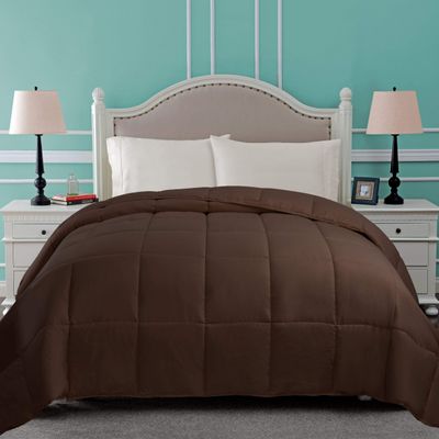 100% Cotton Comforter For All Season500 GSM Best,Softest,Winter Warm Comforter Ultra Soft Quilted Duvet Insert with Corner Tabs, Wavy Box Stitched,Machine Washable (Chocolate,Oversized Queen Size)