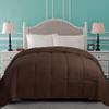100% Cotton Comforter For All Season500 GSM Best,Softest,Winter Warm Comforter Ultra Soft Quilted Duvet Insert with Corner Tabs, Wavy Box Stitched,Machine Washable (Chocolate,Oversized Queen Size) view 1