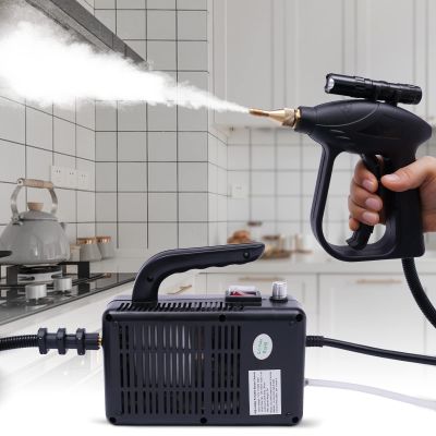 Multifunction Handheld Steam Cleaner, 1600W Electric High Pressure Steam Clean Mobile Cleaning Machine Power Steamer, High Temperature Portable Steam Cleaner for Furniture Car Household (Black)