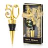 30Pcs 50th Wine Stopper Party Favors 50th Anniversary Party Gifts Black and Gold 50 Birthday Party Gifts Souvenirs Decorations for Guests view 1