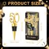 30Pcs 50th Wine Stopper Party Favors 50th Anniversary Party Gifts Black and Gold 50 Birthday Party Gifts Souvenirs Decorations for Guests view 2