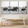 SIGNLEADER Elephant Wall Art for Home Office Black and White Elephant Canvas Wall Art for Living Room Bedroom - 24"x36" x 3 Panels view 3