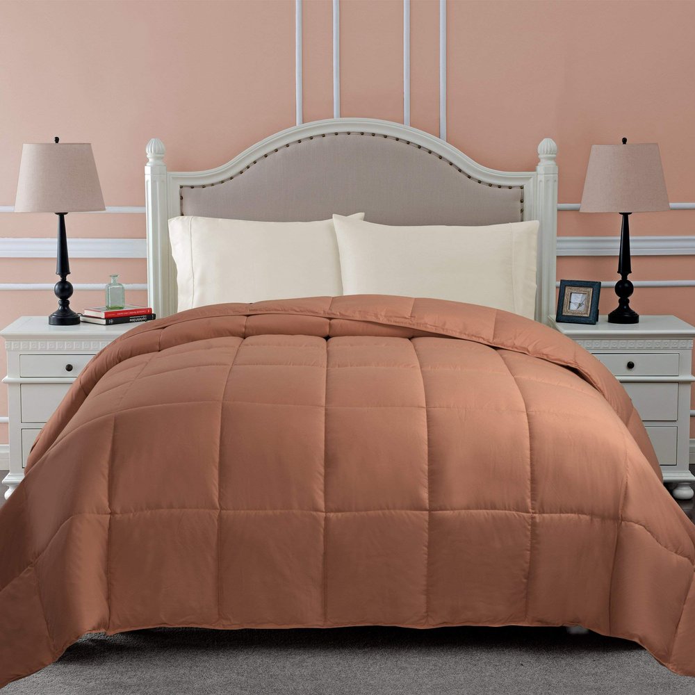 100% Cotton Comforter For All Season500 GSM Best,Softest,Winter Warm Comforter Ultra Soft Quilted Duvet Insert with Corner Tabs, Wavy Box Stitched,Machine Washable (Camel,Oversized Queen Size)
