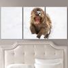 SIGNLEADER Monkey in The Snow Wall Art Animals Canvas Prints for Living Room Bedroom Multicolor Photography - 24"x36" x 3 Panels view 1