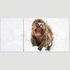 SIGNLEADER Monkey in The Snow Wall Art Animals Canvas Prints for Living Room Bedroom Multicolor Photography - 24"x36" x 3 Panels view 3