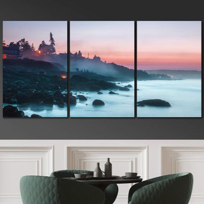 SIGNLEADER Forest Sunset Wall Art Contemporary Forest Expressive Canvas Prints for Living Room Bedroom Multicolor Nature Photography - 24"x36" x 3 Panels