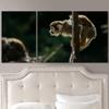 SIGNLEADER Baby Monkey on a Branch Wall Art Animals Canvas Prints for Living Room Bedroom Multicolor Photography - 24"x36" x 3 Panels view 1