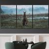 SIGNLEADER Lone Kangaroo Wall Art Animals Canvas Prints for Living Room Bedroom Multicolor Photography - 24"x36" x 3 Panels view 1
