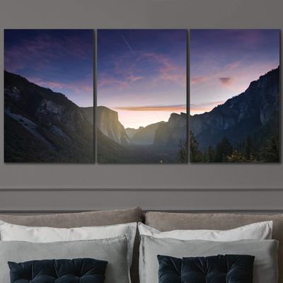 SIGNLEADER Forest Sunset Wall Art Contemporary Forest Expressive Canvas Prints for Living Room Bedroom Multicolor Nature Photography - 24"x36" x 3 Panels