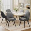 Alunaune Upholstered Dining Chairs Set of 2 Modern Faux Leather Armless Kitchen Chairs, Mid Century Leisure Accent Chair Living Room Desk Side Chair with Metal Legs-Grey view 4