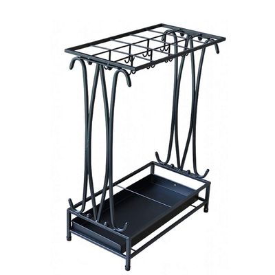 Umbrella Racks AYY Black and White Brown Hotel Commercial Umbrella Stand Umbrella Holder, Large Capacity Storage Rack with Drip Tray and Hook, Easy to Assemble, Can Hold 18-68 Umbrellas