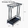 Umbrella Racks AYY Black and White Brown Hotel Commercial Umbrella Stand Umbrella Holder, Large Capacity Storage Rack with Drip Tray and Hook, Easy to Assemble, Can Hold 18-68 Umbrellas view 2