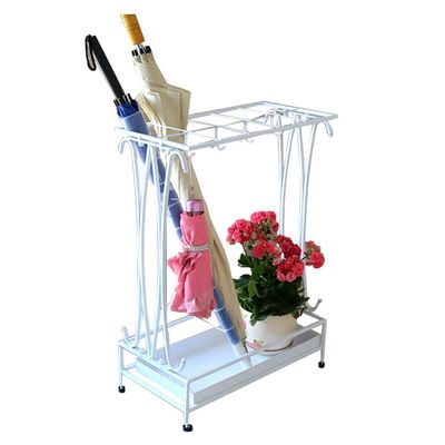 Umbrella Racks AYY Black and White Brown Hotel Commercial Umbrella Stand Umbrella Holder, Large Capacity Storage Rack with Drip Tray and Hook, Easy to Assemble, Can Hold 18-68 Umbrellas