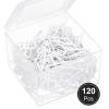 Shappy 120 Pack Drapery Hooks Pins for Curtains, Metal Pinch Pleat Hooks with Clear Box 1.2 Inch for Window Door and Shower Curtain(White) view 4