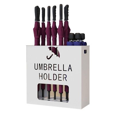 Umbrella Racks Metal Umbrella Stand, Simple Home Hotel Lobby Umbrella Storage Rack, Large Capacity Storage 12-22 Umbrellas, Black, Gold, White (Color : White, Size : 36x13x41cm)