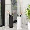 Umbrella Racks Round Umbrella Stand, Metal Umbrella Bucket, Umbrella/Cane Storage Rack at The Entrance of The Home Hotel Lobby, with Hook, with Hook, Black, White, 22x51cm (Color : White) view 2