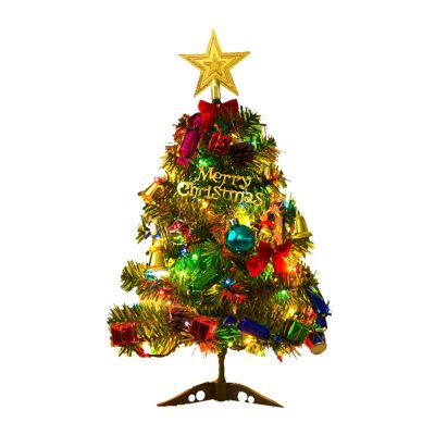 DUO ER 30/45/60cm PVC Mini Christmas Tree with 23pcs Christmas Tree Decoration Accessories + Xmas Tree Light String for Home Dector (Christmas Tree Height : 0.3M)