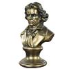 Bronze Beethoven Bust Statue Abstract Figure Musician Figurine Resin Art & Craft Home Decoration Desktop Desk Living Room Decoration Ornament,Brass,18x15x30cm(7x6x12inch) view 2