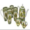 Royal Tara Traditional Irish Shamrock Tea Set of New Bone China Teapot & 4 Cups & 2 Teabag Holders Packed in Irish Weave Box view 1